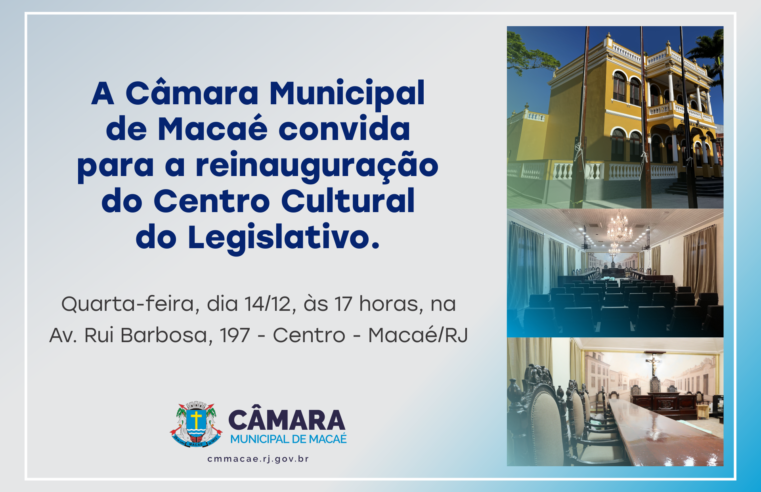 Reinauguração do Centro Cultural do Legislativo acontece nesta quarta-feira (14)
