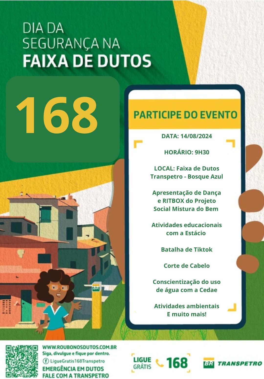 Bosque Azul recebe evento de conscientização sobre faixa de dutos nesta quarta-feira (14)