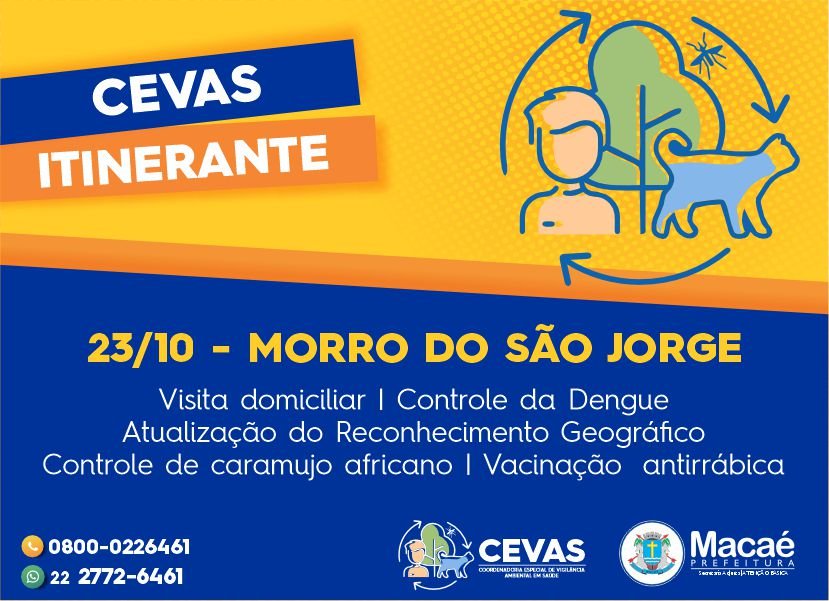 Cevas Itinerante prossegue com ações esta semana